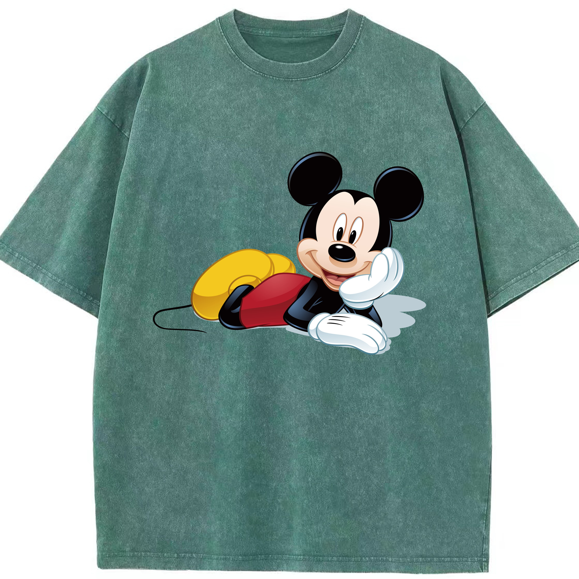 （画像用） ミッキーマウス Mickey Mouse 綿100% ヴィンテージ風 半袖Tシャツ（フロントプリント）